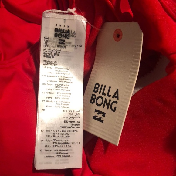 ❌SOLD❌NWT Billabong sol searcher red one piece - Picture 7 of 8